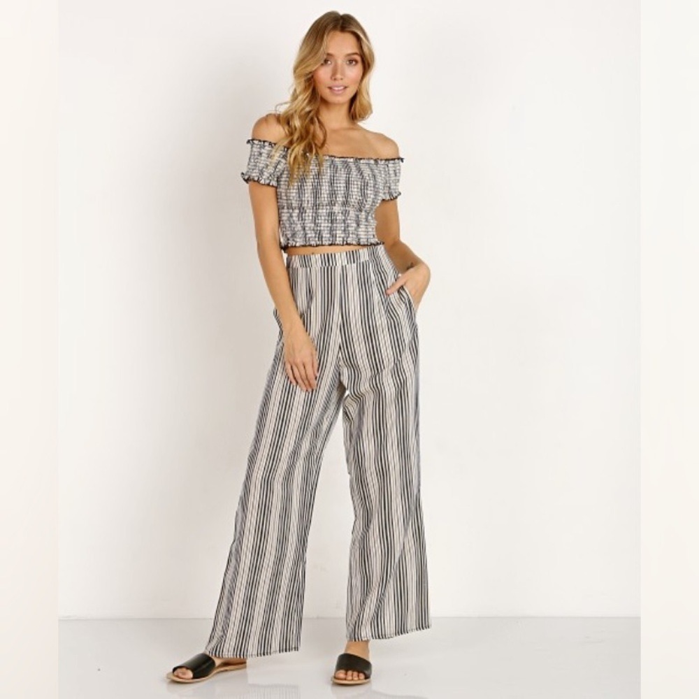 NWT Show Me Your Mumu Bohemian Striped High Waist Wide Leg Pants Women's XL‎